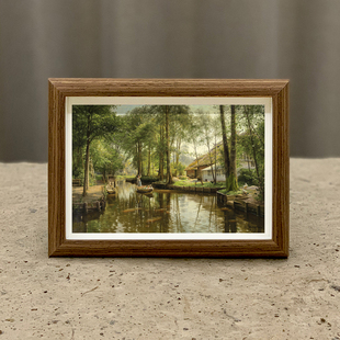 蒙斯特风景名画挂画字画摆台画办公室书房玄关装饰横幅北欧画礼物