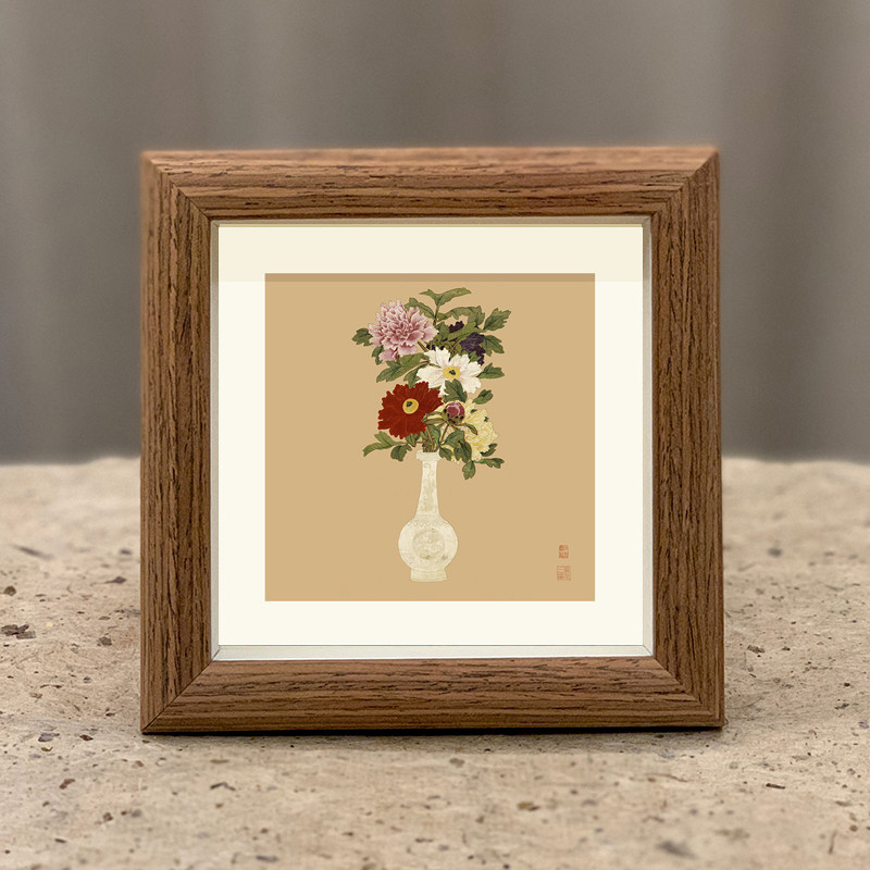 清瓶花图国画字画摆台花鸟画吉祥名画复制品仿古画装饰画茶桌挂画,家居饰品,国画,淘宝优惠券,粉丝福利购,淘宝优惠卷