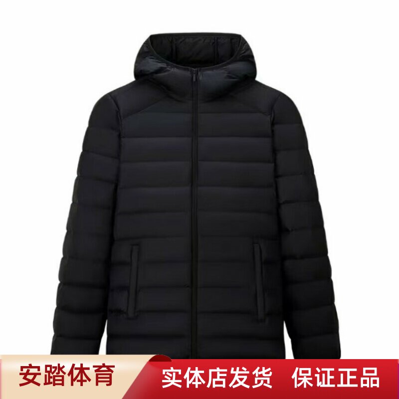 安踏女装2025冬新款轻薄修身防泼水综训连帽羽绒服162547901