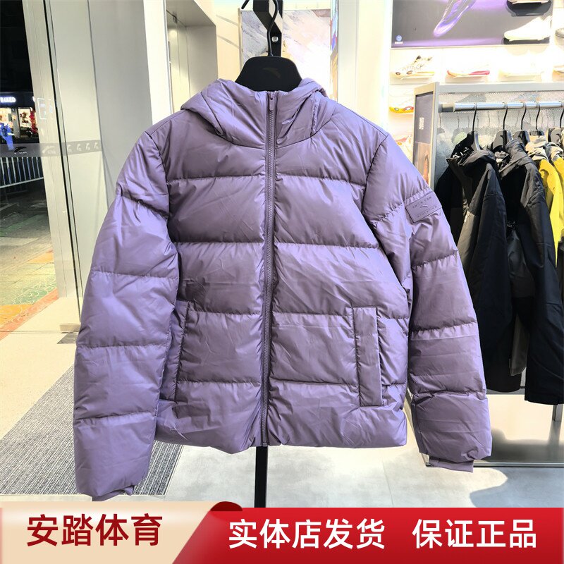 安踏女羽绒服防水连帽羽绒外套2024冬季新款保暖羽绒服162517910图片