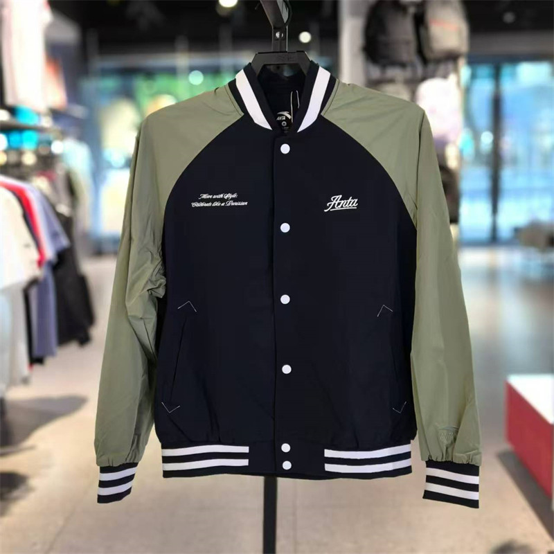 安踏棒球服外套男女同款秋季新款时尚拼接情侣休闲上衣 152438607