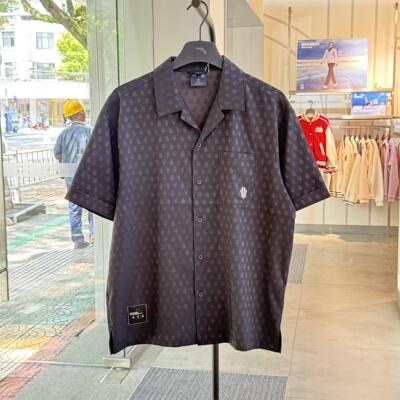 安踏凯里欧文系列休闲短袖衬衫男纯色美式重磅上衣172621112