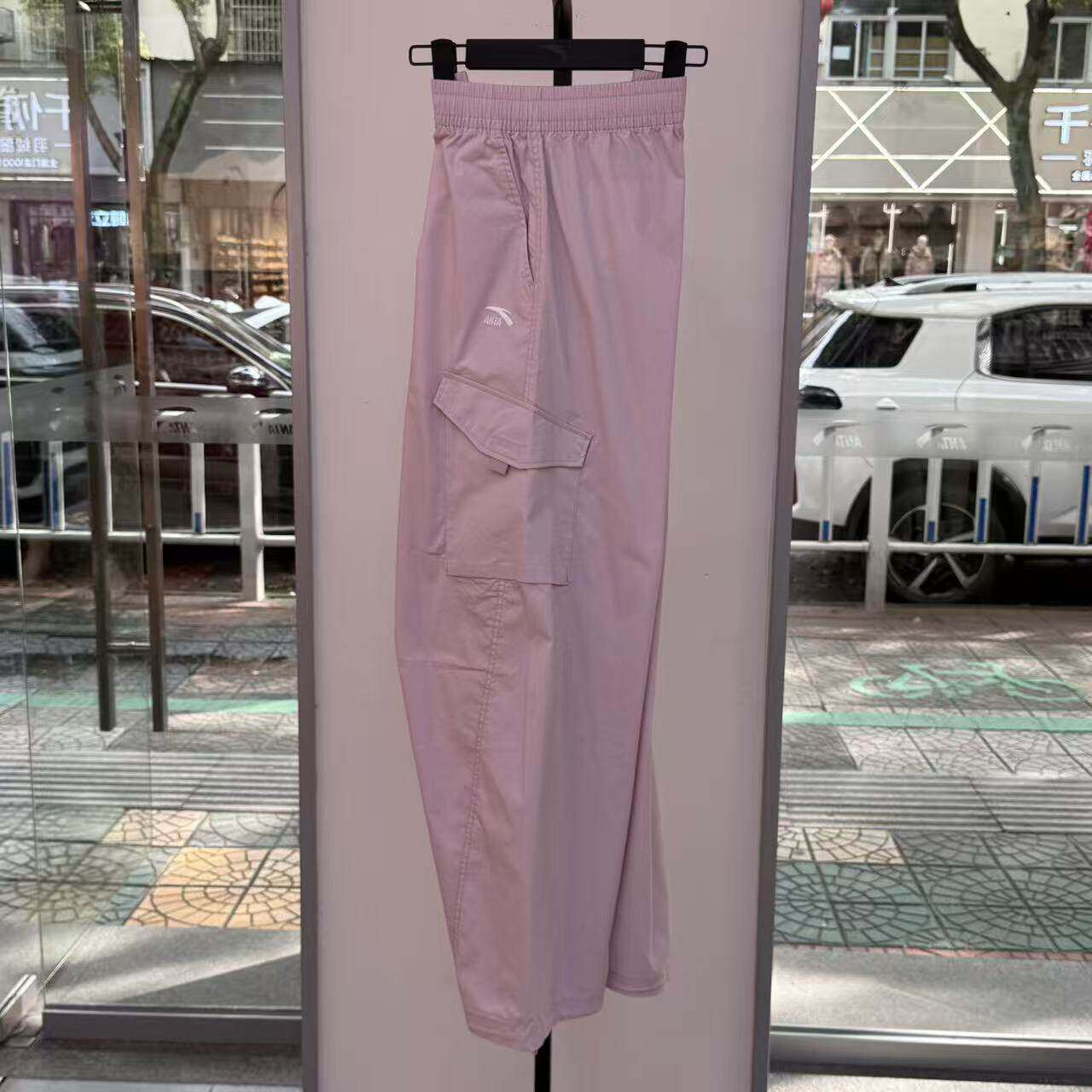 安踏伞兵裤女2026夏季薄款阔腿工装直筒休闲裤运动长裤162628506