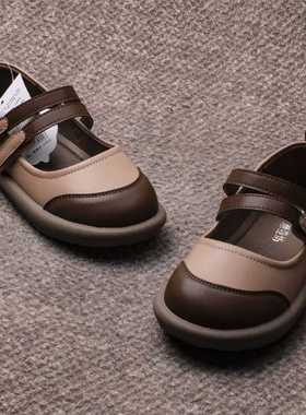 春季儿童皮鞋0691学院风玛丽珍鞋女童魔术贴防滑单鞋表演公主鞋
