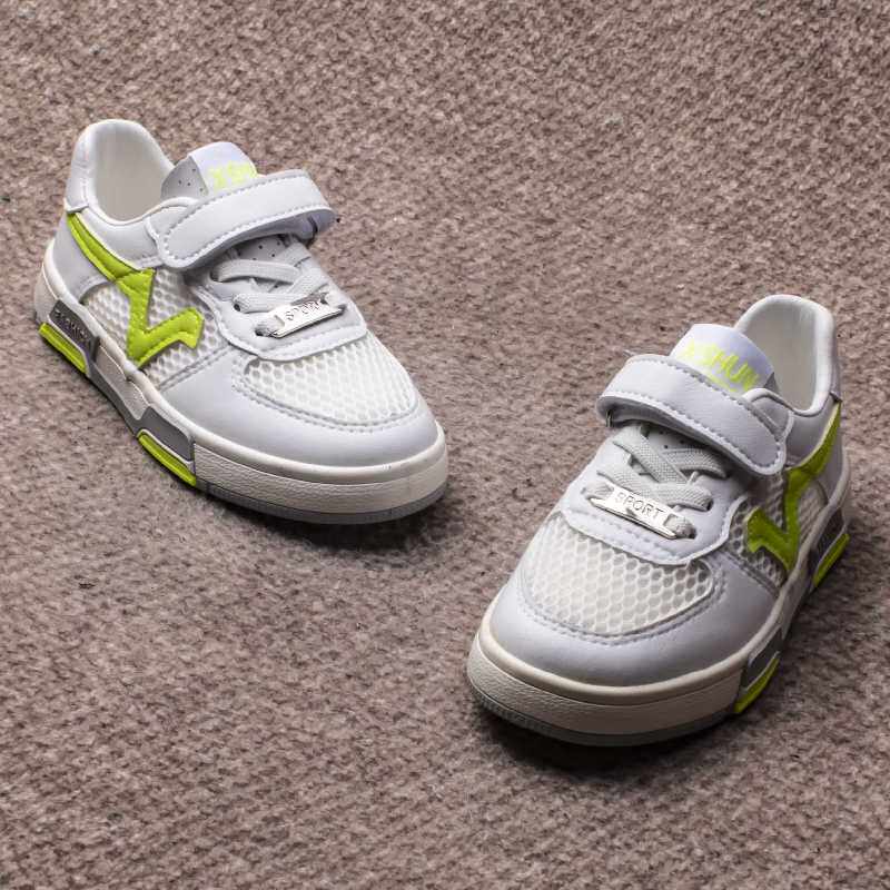 单网透气捡漏童鞋2505魔术贴小白鞋男女舒适运动板鞋撞色休闲特价