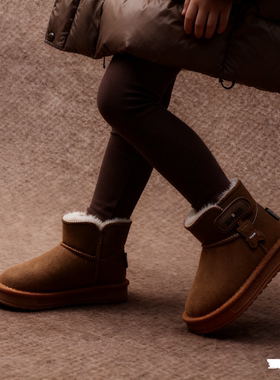 2025冬季加绒保暖雪地靴8236男女魔术贴童鞋大棉保暖加厚防滑童鞋