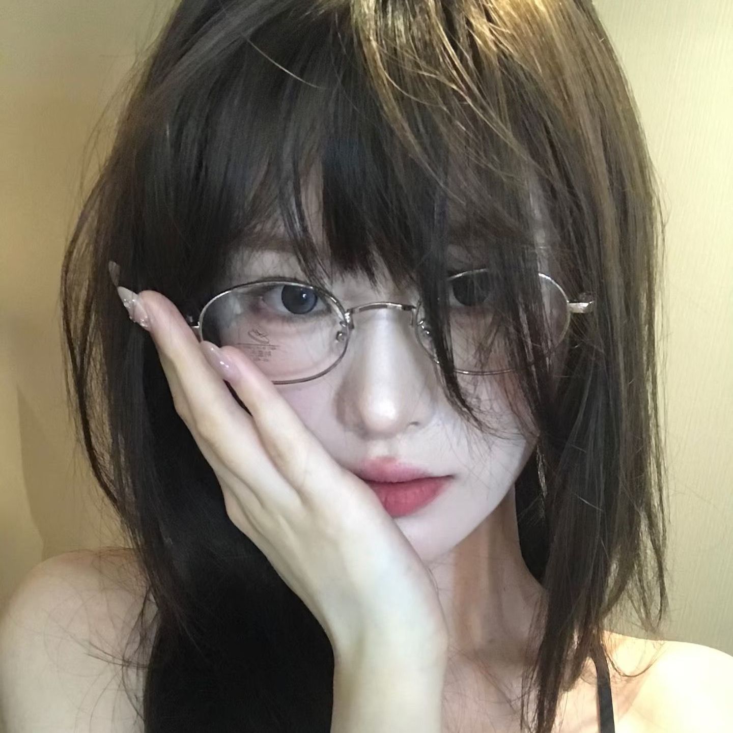 超轻书呆风圆款近视眼镜框可配有度数文艺纯欲高颜值方圆脸平光镜