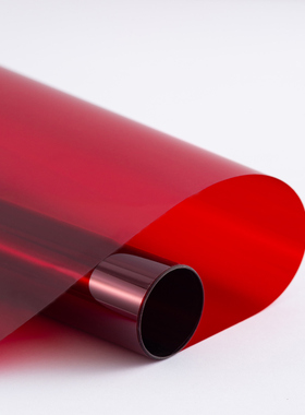 红色玻璃幕墙改色装饰贴膜手工婚庆窗户贴纸彩色玻璃纸透明透光纸