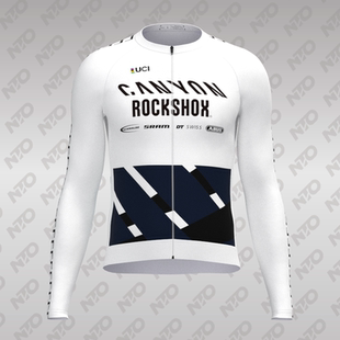 canyon蚕蛹队版骑行服长袖男女公路车服上衣透气车衣自行车服黑白