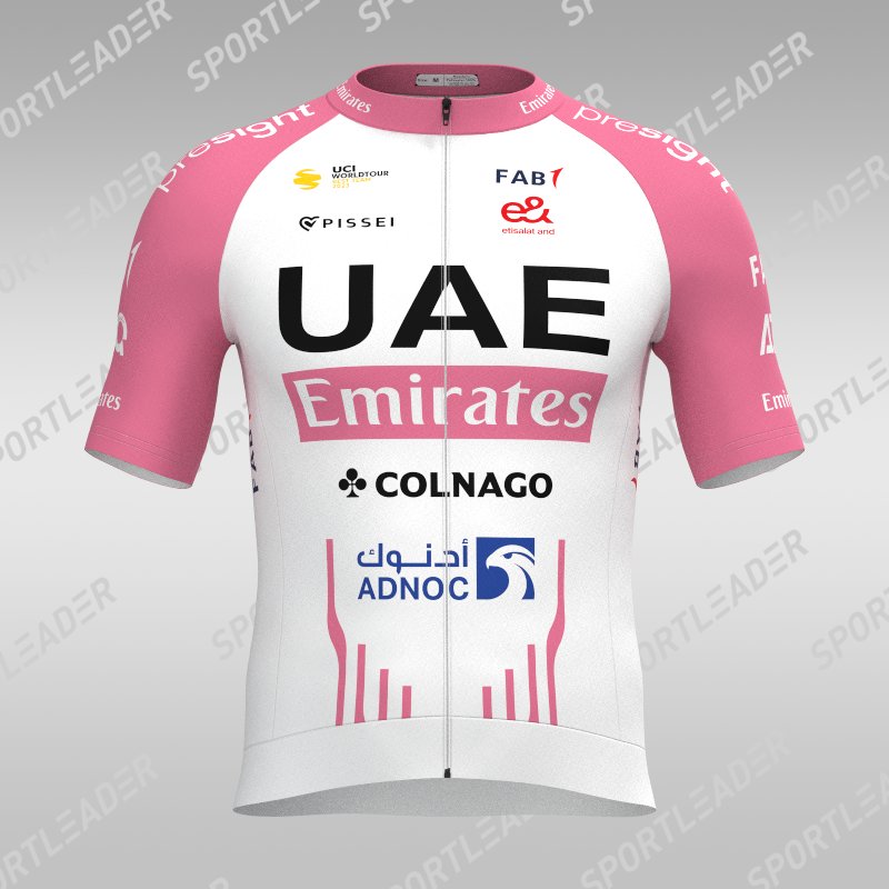 UAE粉衫2024骑行服环意粉新款车衣车队版波加查车迷自行车服短袖