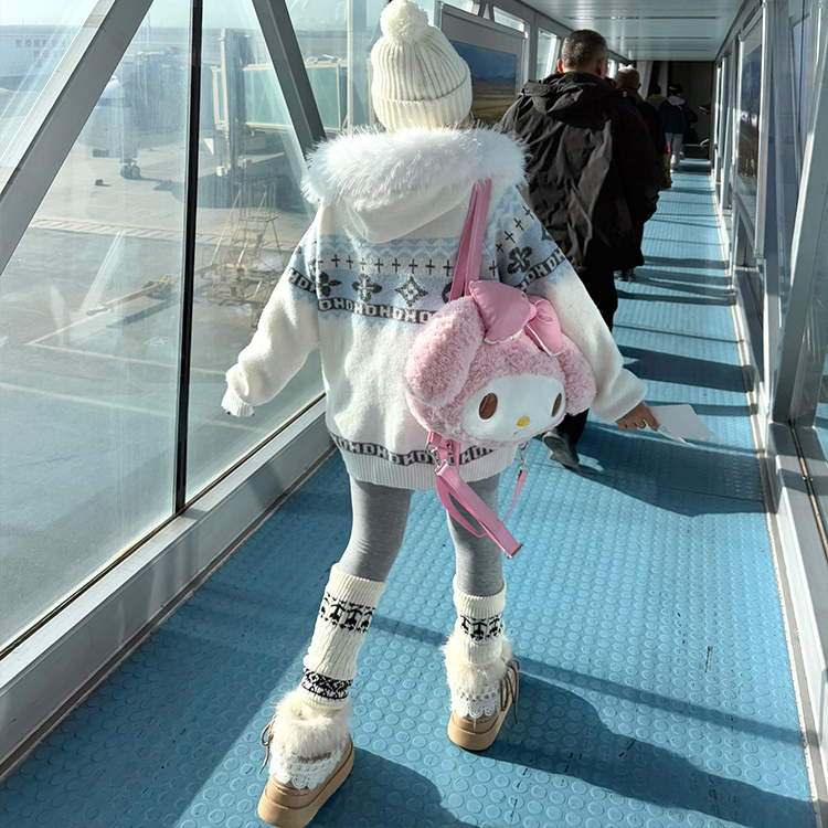 美式拆卸毛领费尔岛毛衣外套