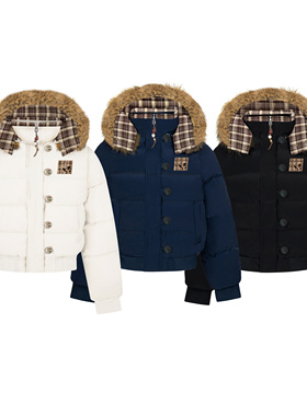 XKSHUO冬季美式复古风毛领连帽棉服女短款加厚保暖棉衣外套