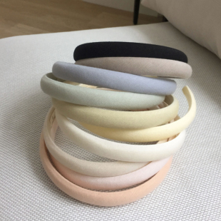 Sunup_Q发箍奶油糖果色莫兰迪细边布艺海绵头箍 韩国ins现货 0712