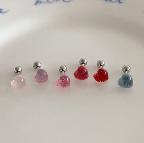 sunup_q现货韩国ins桃心耳骨钉