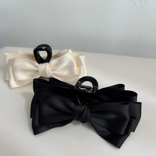 大号重工三层缎面蝴蝶结抓夹