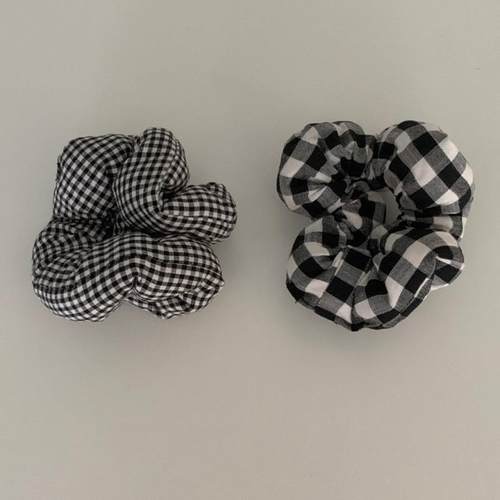 新款格子气质发圈简约