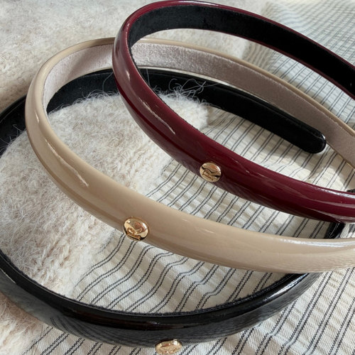 金标PU皮质复古窄版发箍