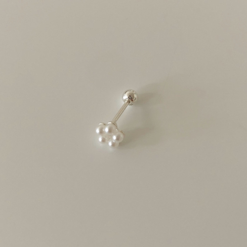 韩国ins纯银五颗珍珠耳骨钉