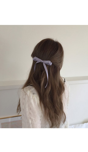 百搭缎面蝴蝶结弹簧夹发夹