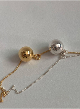 925银长款圆球吊坠项链