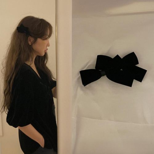 baby款~设计感双蝴蝶结丝绒发夹