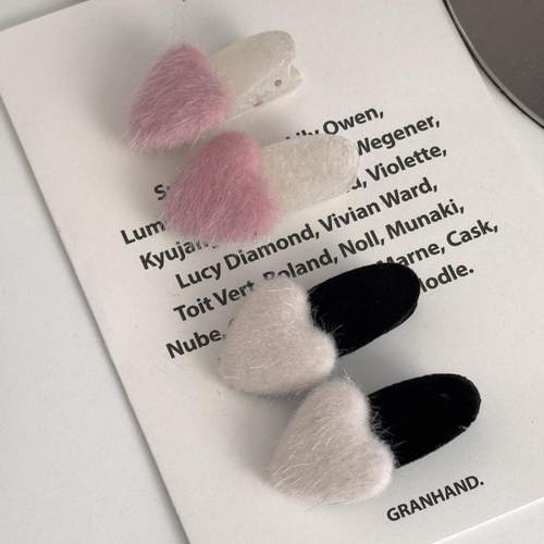 毛毛爱心植绒边夹刘海夹发夹