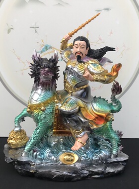 彩绘树脂雷祖神像桌面摆件