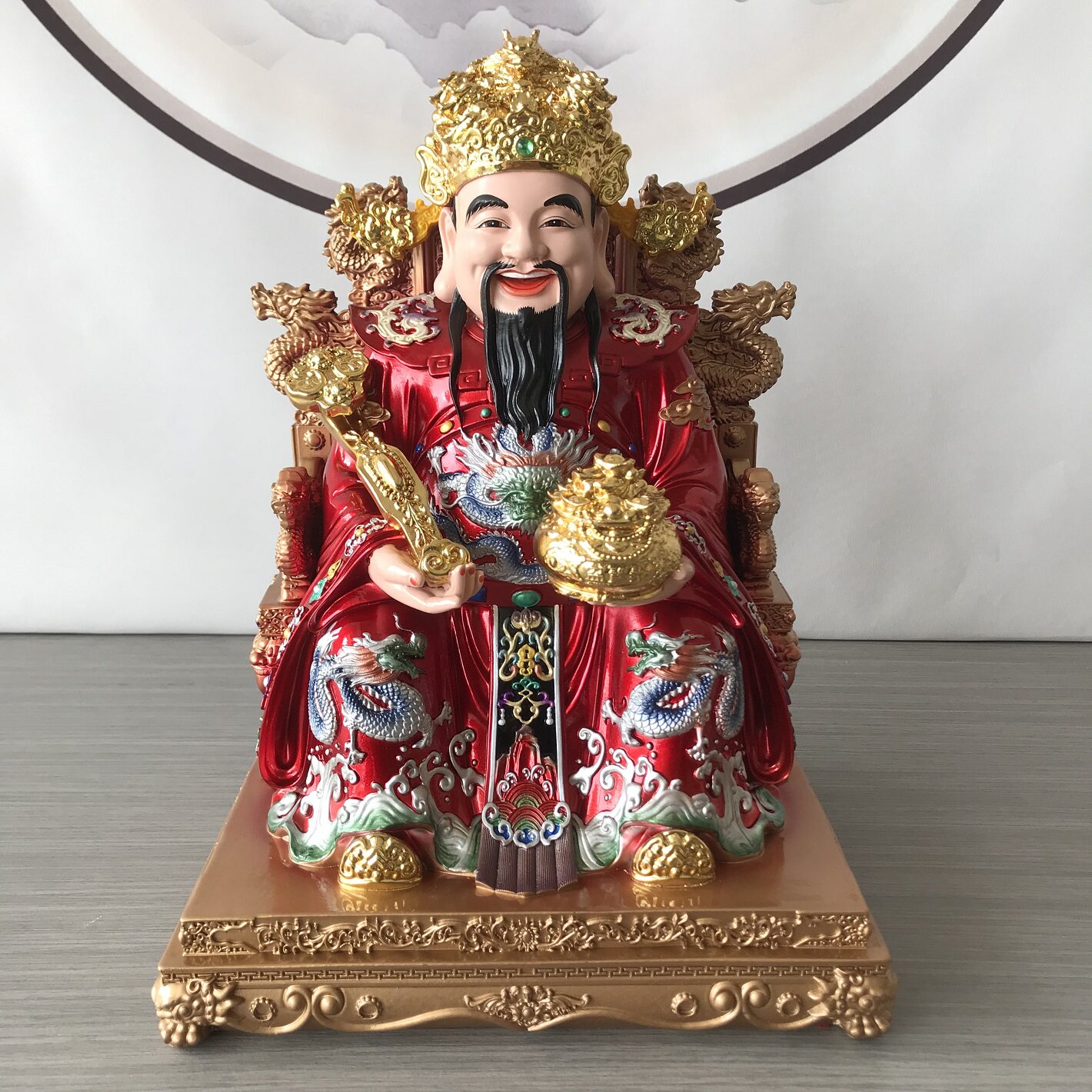 树脂彩绘财神爷佛像家用开业供奉范蠡比干文财神爷招财镇宅摆件