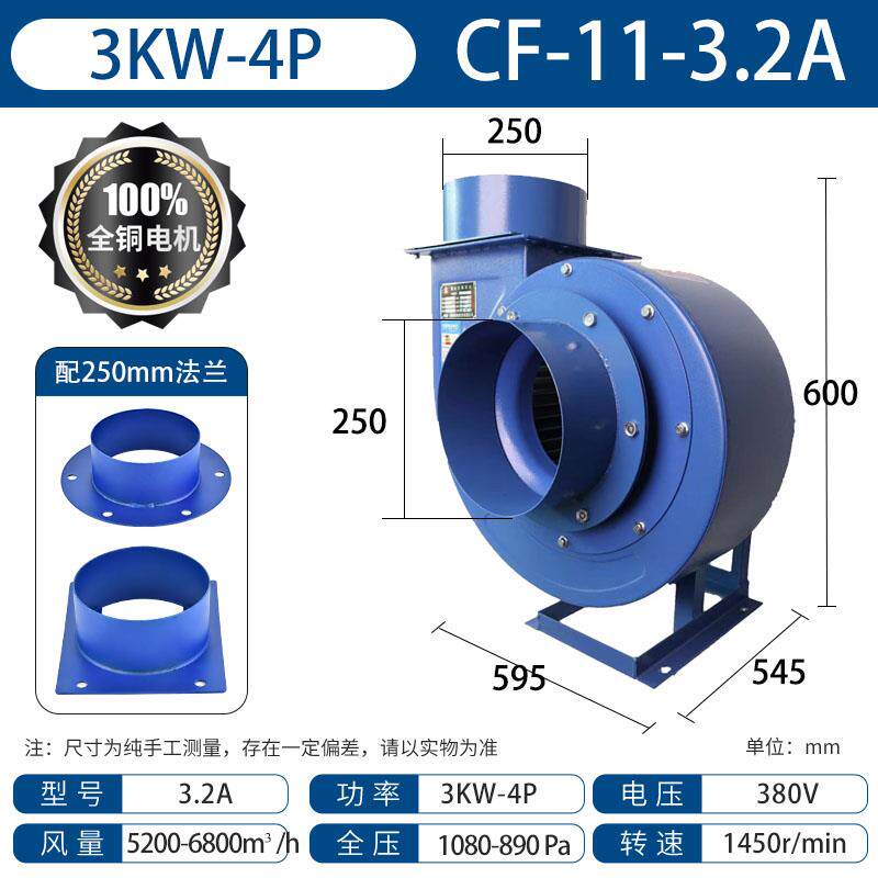 新款离心风机厨房专用排油烟蜗牛风机工业220V大功率商用380V包邮