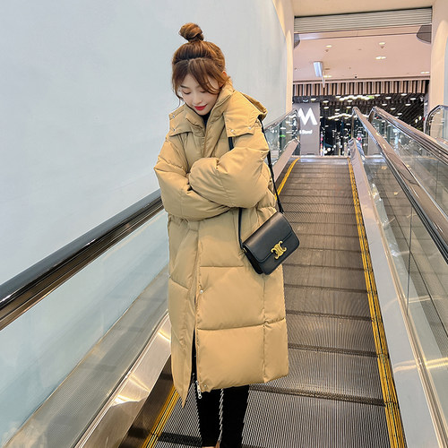 羽绒棉服女长款过膝韩版加厚棉衣