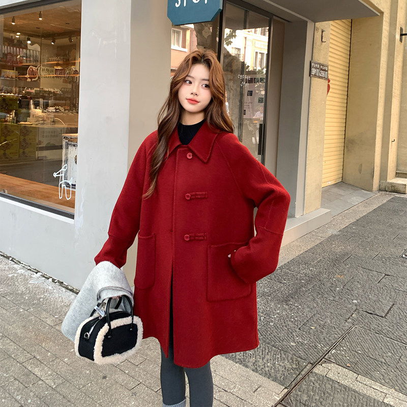 红色双面呢2617-P270K398，女装毛呢外套，浙宝112