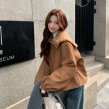 羊羔毛领皮衣羽绒服短款90绒2616-P335K498,女装短外套,浙宝112,