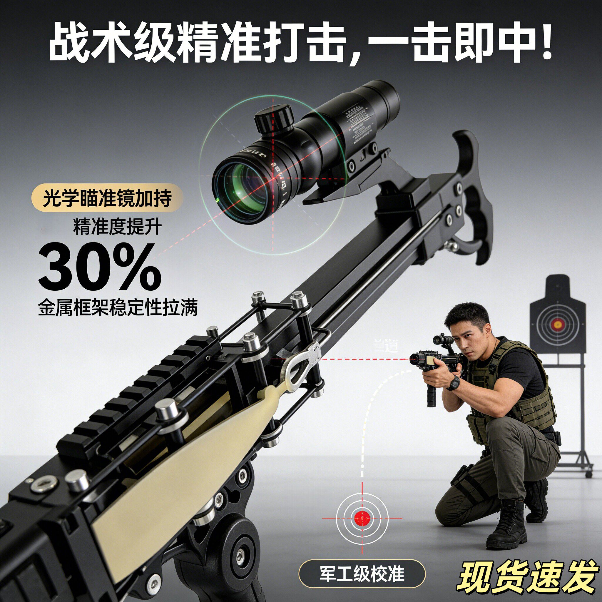德国成年人专用枪式弹弓户外高精度连发复合弓大威力打山鸡拉杆枪