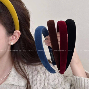 发箍女高颅顶复古丝绒宽边2025新款彩色显脸小高级感轻奢日常外戴