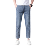 矮个子新款九分裤八分裤薄款直筒裤男生弹力牛仔裤，男装牛仔裤，奇怪漫猴工厂店