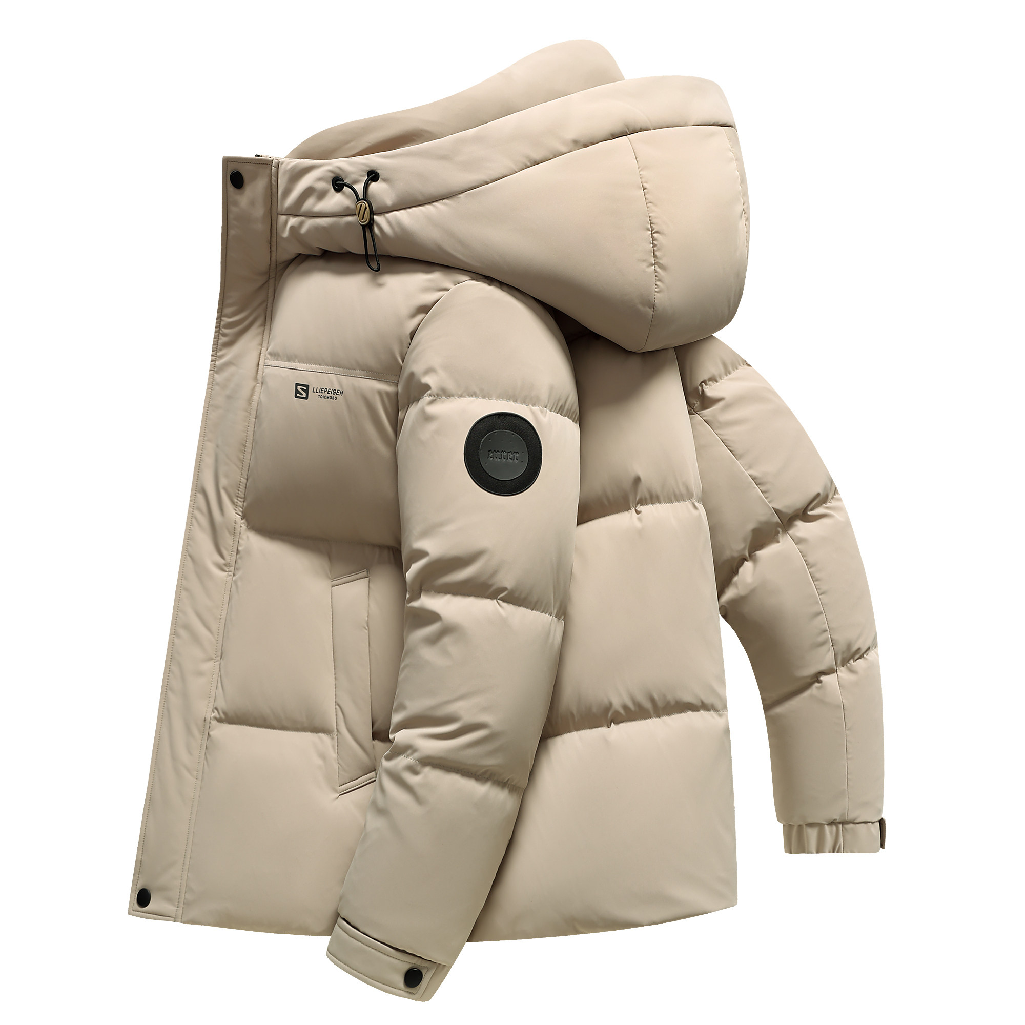 新标2025冬新款男士短款羽绒服连帽简约百搭商务保暖高级休闲，男装羽绒服，奇怪漫猴工厂店