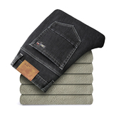 801R牛仔裤男直筒宽松大码新款秋冬加绒弹力中高腰男士休闲长裤子，男装牛仔裤，奇怪漫猴工厂店