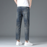 2026春夏季薄款九分牛仔裤男士合身直筒百搭弹力休闲八分裤，男装牛仔裤，奇怪漫猴工厂店