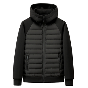 新标轻薄90绒羽绒服男士2025年冬季新款拼接连帽保暖户外外套，男装羽绒服，奇怪漫猴工厂店