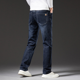 男士牛仔裤秋冬大码直筒宽松弹力厚款休闲简约百搭长裤，男装牛仔裤，奇怪漫猴工厂店