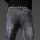 新款直筒牛仔裤男款宽松大码长裤秋冬季款潮流休闲弹力男士裤子，男装牛仔裤，奇怪漫猴工厂店