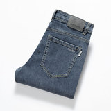 春秋季新款蓝灰色牛仔裤男士修身直筒弹力高端春秋款长裤子，男装牛仔裤，奇怪漫猴工厂店