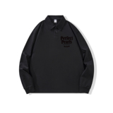 主推纯棉polo衫长袖男士秋季新款翻领高级感宽松透气潮牌T恤男装，男装T恤，奇怪漫猴工厂店