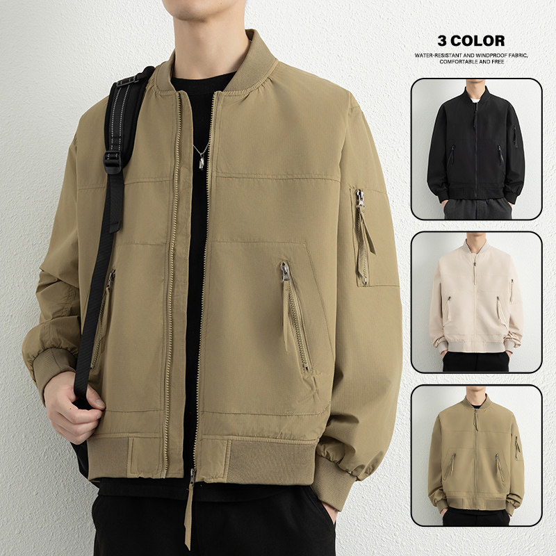 轻量型户外防泼立领夹克帅气飞行夹克，男装休闲裤，奇怪漫猴工厂店