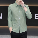 牛津布春秋季男士短袖衬衫口袋纯色潮流男装衬衣休闲衬衫男M-4xl，男装衬衫，奇怪漫猴工厂店