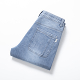 松紧腰高端牛仔裤男士宽松直筒休闲新塘2026新款男裤夏季薄款裤子，男装牛仔裤，奇怪漫猴工厂店