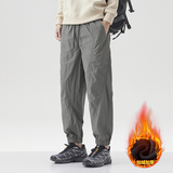 Y.M加绒休闲裤男2026秋冬九分速干运动裤宽松束脚裤《限价79》，男装休闲裤，奇怪漫猴工厂店