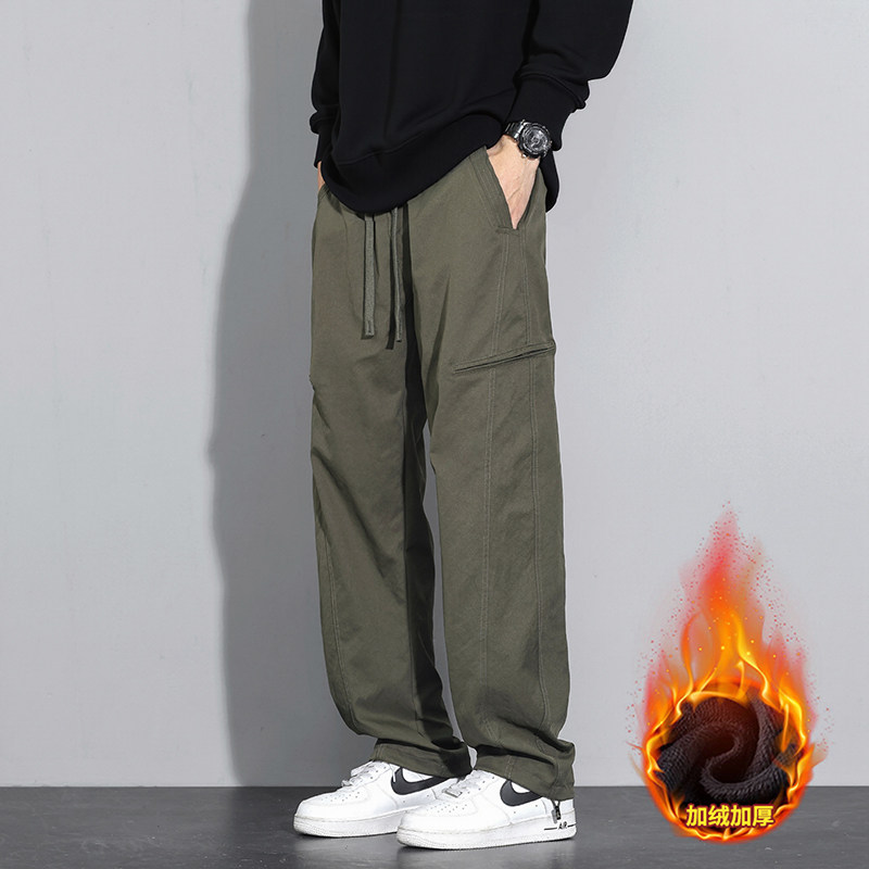 Y.M【引流款】加绒工装冲锋裤男宽松运动直筒休闲裤《限69》，男装休闲裤，奇怪漫猴工厂店