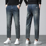 2025新款牛仔九分裤春秋款直筒宽松休闲男士裤子高级潮牌牛仔裤，男装牛仔裤，奇怪漫猴工厂店