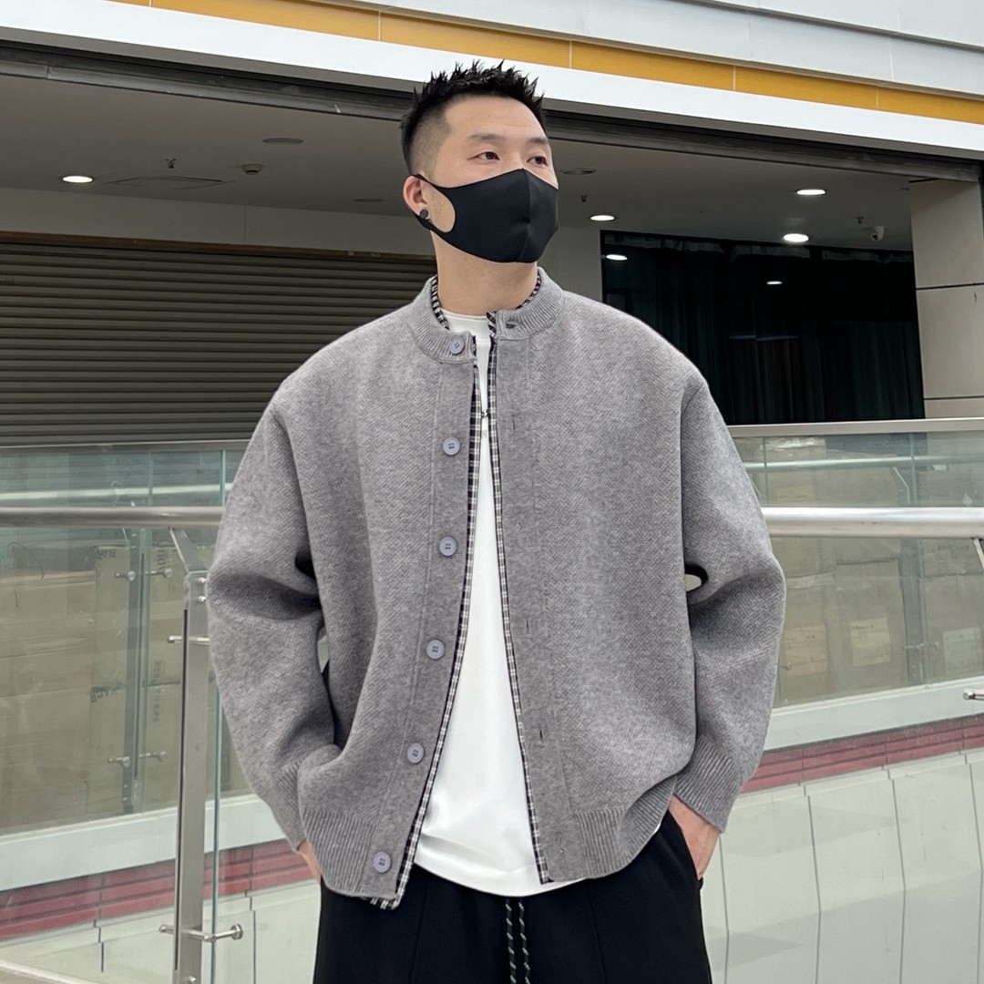 抖音现货假两件套毛衣外套，男装T恤，奇怪漫猴工厂店